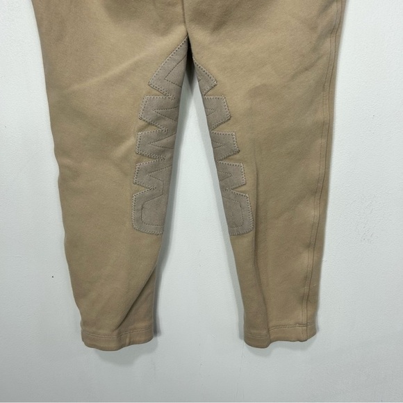 ARIAT kids heritage knit knee patch breech riding tan pants U14 - Picture 5 of 8